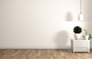 Fototapeta na wymiar cabinet in modern empty room Japanese - zen style,minimal designs. 3D rendering