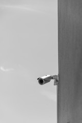 security camera on wall