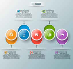 Fototapeta premium Abstract 3D Paper Infographics. Business template .Vector illustration