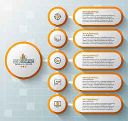 Abstract 3D Paper Infographics. Business template .Vector illustration