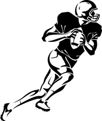 Football Quarterback Shadowed Illustration