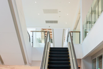 Escalators in modern office buildings