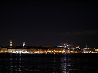 Fototapeta na wymiar Panorama von Stockholm bei Nacht