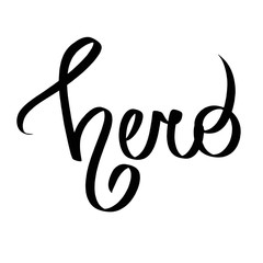 Hero black calligraphic word style font design, alphabet letters vector illustration. Handwritten typography poster with inspirational quote. Greeting card, logo, print art or home decoration. Eps 10