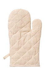 Kitchen protective glove isolated on white background. Top view