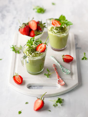 Matcha green tea panna cotta