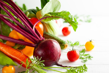 Various types of fresh vegetables