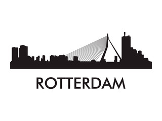 Rotterdam skyline silhouette vecteur de lieux célèbres