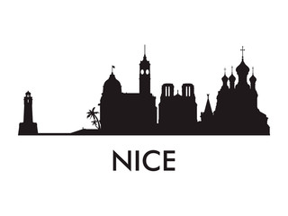 Nice skyline silhouette vector of famous places