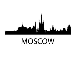 Moscow skyline silhouette vector of famous places