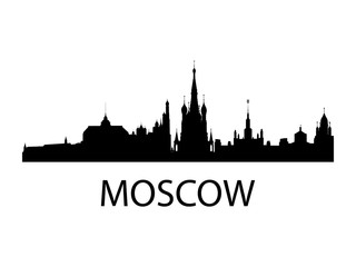 Obraz premium Moscow skyline silhouette vector of famous places