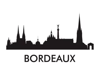 Fotobehang Bordeaux skyline silhouette vector of famous places © Stepan