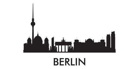 Berlin skyline silhouette vector of famous places © Stepan