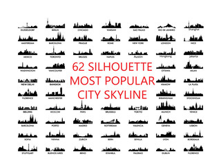  skyline silhouette vector of famous places
