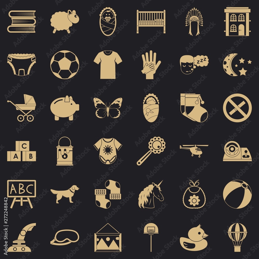 Poster establishment icons set. simple set of 36 establishment vector icons for web for any design