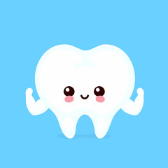 Strong healthy happy human tooth character
