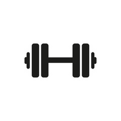 Dumbbell icon. Vector illustration. Flat design.	