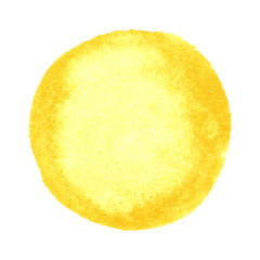 Yellow drawn watercolor circle