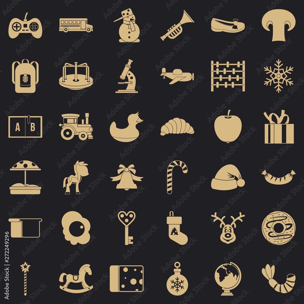 Poster infant school icons set. simple set of 36 infant school vector icons for web for any design