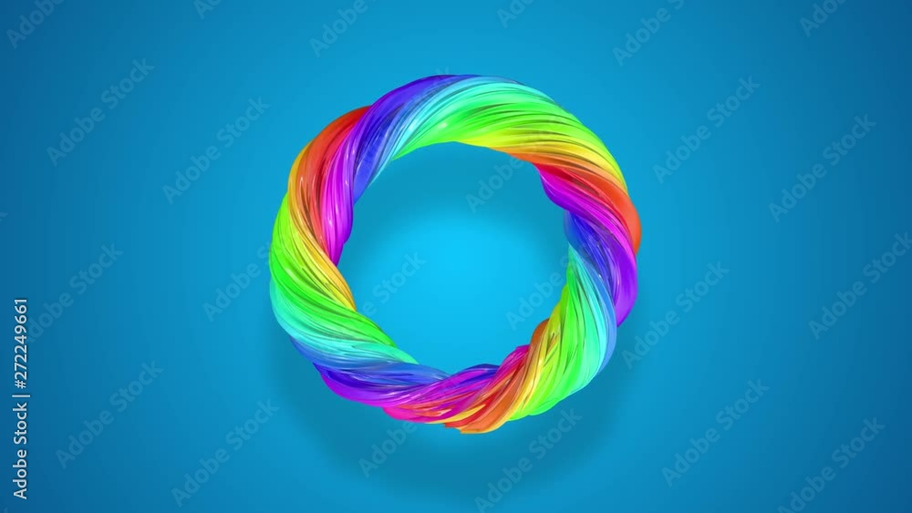 Poster paint flow moves in a circle. abstract colorful creative background with stream of mixed oil paints 
