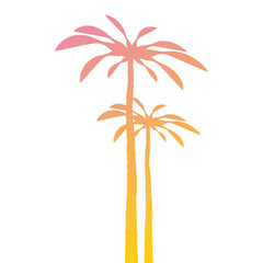 Palm. Flat Design. Flat Icon. For Summer Time Sale Flyer, Card, Sticker, Poster and Other. For Web and Print. Vector Illustration.