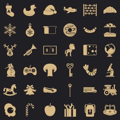 Kindergarten icons set. Simple set of 36 kindergarten vector icons for web for any design