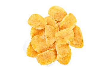 Potato chips isolated.