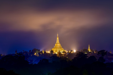 Shwedagon Pagoda night view