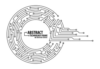 Abstract technology round frame