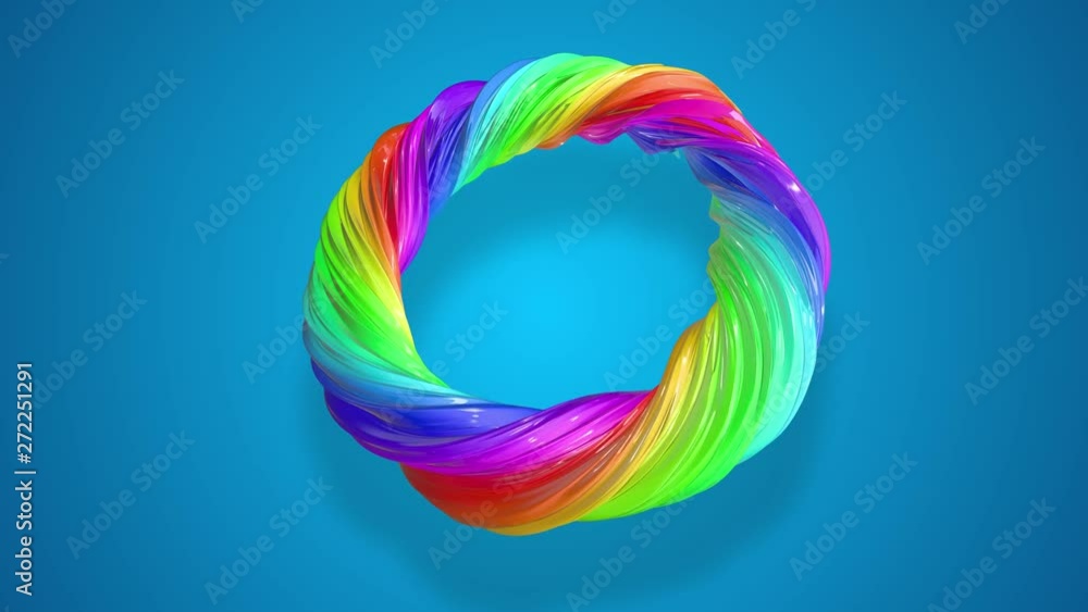 Poster paint flow moves in a circle. abstract colorful creative background with stream of mixed oil paints 