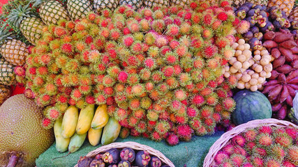 A lot of fruits and vegetables mixed, friuts and vegetables background