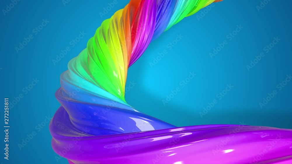 Poster paint flow moves in a circle. abstract colorful creative background with stream of mixed oil paints 