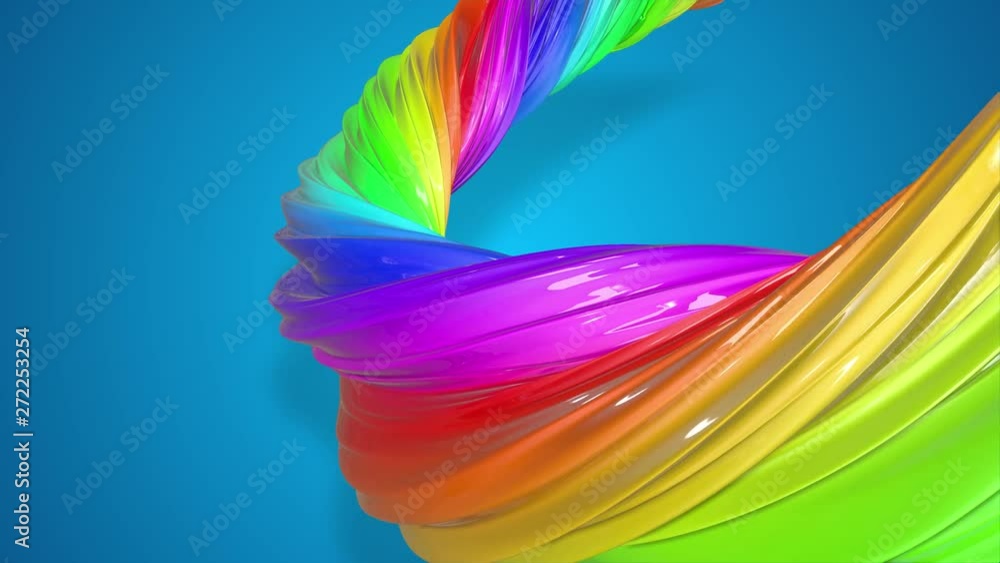 Aufkleber paint flow moves in a circle. abstract colorful creative background with stream of mixed oil paints 