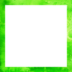 Obraz premium Beautiful Watercolor Texture Square Frame For Photo Or Text Art Scrapbook Colors Birthday. Isolated Frame On A White Background, Illustration.