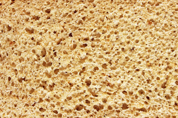 Texture of a cut surface of rye fresh bread closeup