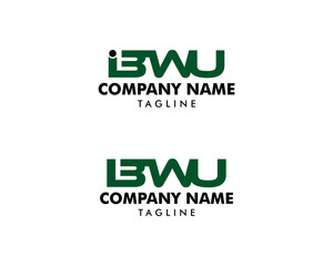 Set of Initial letter IBWU logo design vector