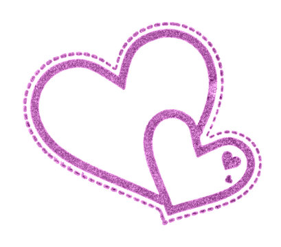 Heart rubber stamp imprint, isolated on white background. Pink hand-stamp imprint of heart. Heart icon toy rubberstamp imprint. Braw heart shape impress on paper. Endearing hearts imprinted on paper