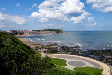 View of the south bay at scarbourough yorkshire england