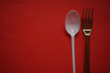 spoon and fork isolated on white background