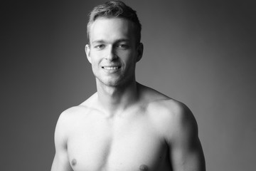 Fototapeta premium Portrait of handsome male model. 