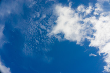 Naklejka na ściany i meble Blue sky with cumulus white cloud