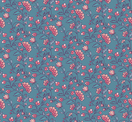 Hand drawn seamless floral vector pattern