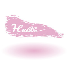 Grunge brush coral color with shadow and text Hello! Vector illustration of banners for your text for advertising, posters, labels, web site.