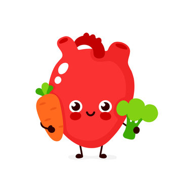 Cute healthy happy heart character 