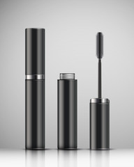 Vector illustration of ink mascara on a white background.