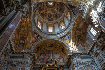 Fototapeta na wymiar Panoramic view of interior of Basilica di Santa Maria Maggiore