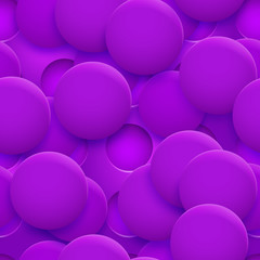 Abstract seamless pattern or background of holes and circles with shadows in purple colors