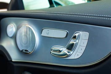 Obraz na płótnie Canvas seat adjust button switch control in luxury car