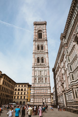 Fototapeta na wymiar Panoramic view of Giotto's Campanile is campanile is part of Florence Cathedra