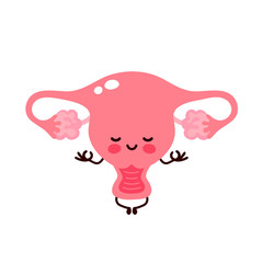 Strong cute healthy happy human uterus